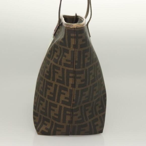 FENDI Zucca Canvas Tote Bag Pvc Brown Black - Picture 4 of 13